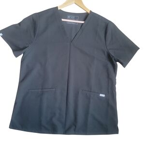 Figs Black Scrub Top